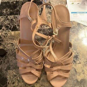 Cream, high heel sandals
